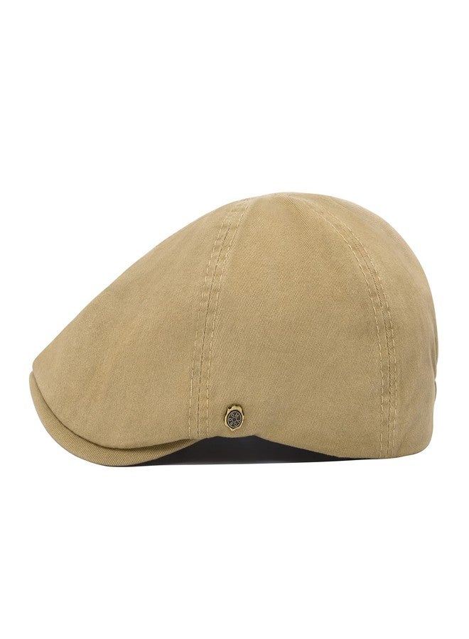 VOBOOM Cotton Flat Cabbie Hat Gatsby Ivy Irish Hunting Newsboy Cap (Khaki) - Image 3